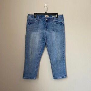7 For All Mankind Women's 14 Vintage Y2K Girlfriend Cropped Denim Blue Jeans